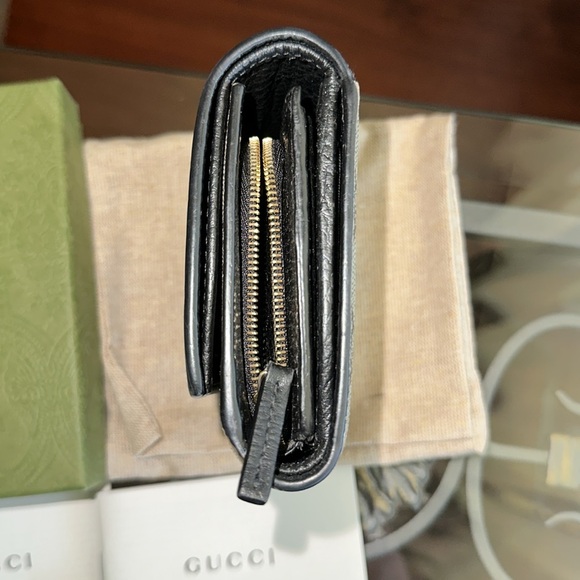 Gucci Marmont Bicolor Medium Compact wallet Supreme Canvas 🌟 Full Set 🌟 - Picture 5 of 14